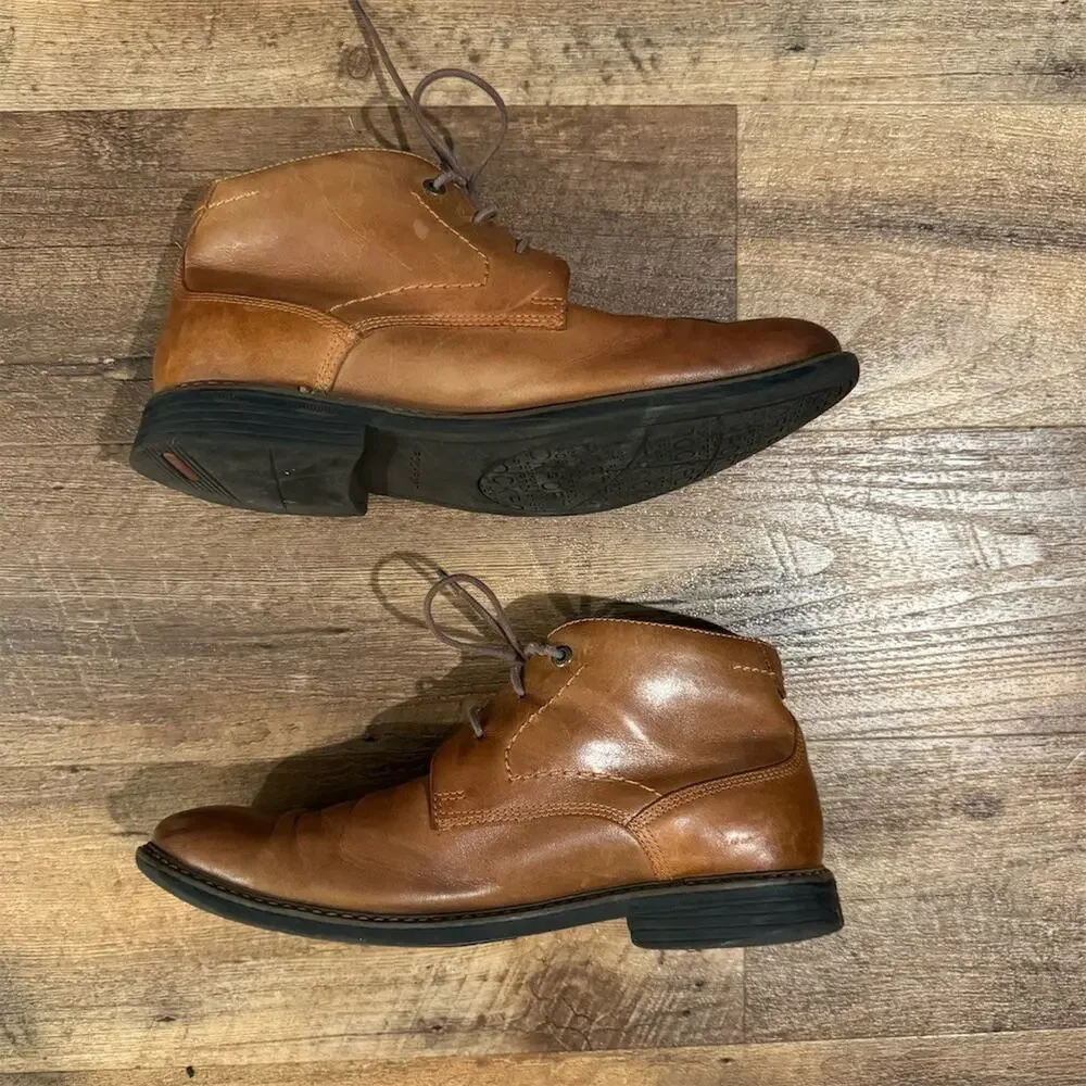 Rockport Classic Break Chukka Boots Men's Sz 9.5 Brown Leather Casual Dress READ
